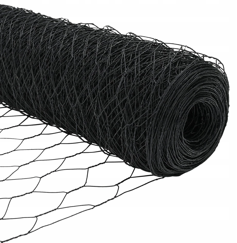 Hexagonal Fence with Post 50 x 0,6 m PVC dengtas plienas Pilka