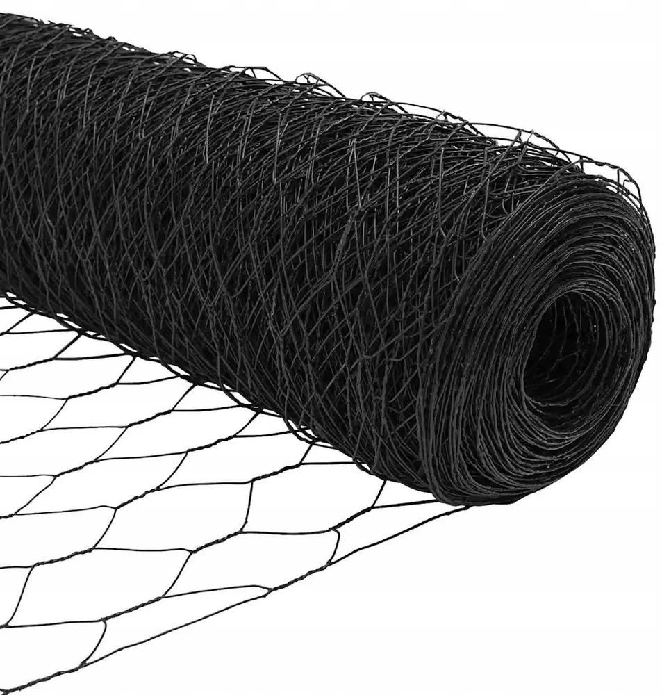Hexagonal Fence with Post 100 x 0,8 m PVC dengtas plienas Pilka