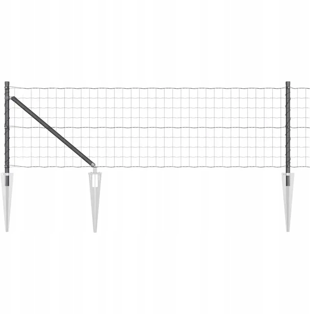 Euro tvora su smeigėmis 25 x 0,8 m PVC dengtas plienas Pilka