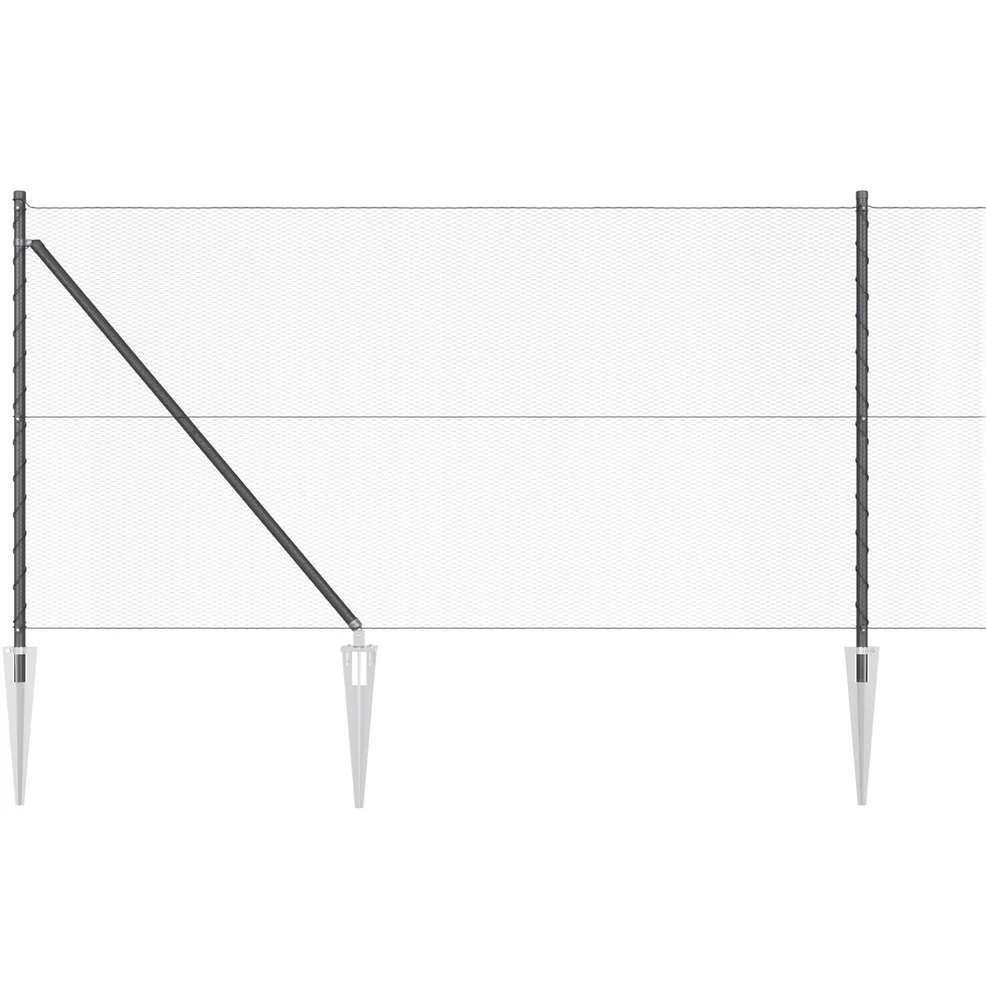 Hexagonal Fence with Post 25 x 1 m PVC dengtas plienas Pilka