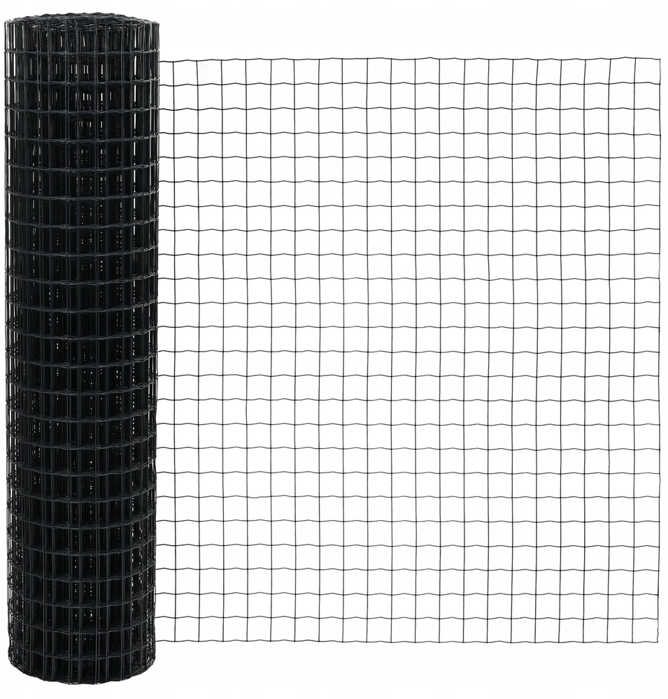 Euro tvoros su stulpu 10 x 1 m PVC dengtas plienas Pilka