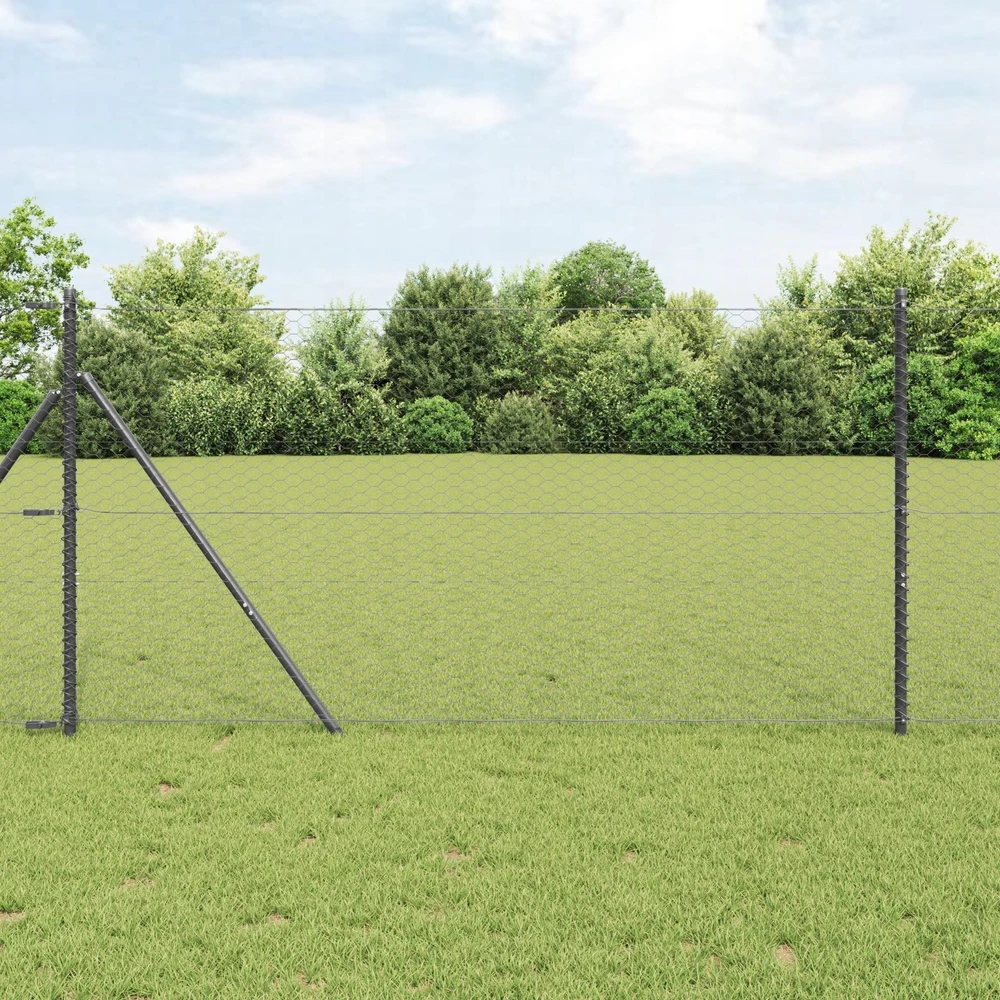Heksagonalinė tvoros tvirtinimo sistema 10 x 1,2 m Pilka