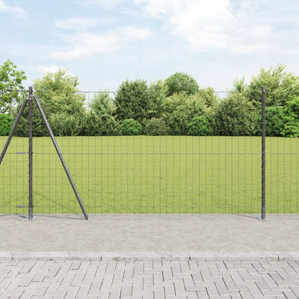 Eurų tvora su betono baze 25 x 1,2 m PVC dengtas plienas Pilka