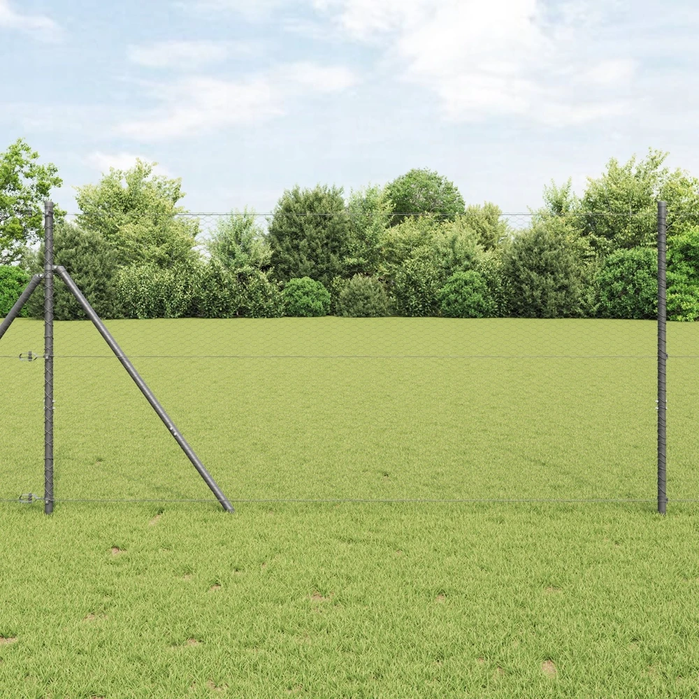 Heksagonalinė tvoros tvirtinimo sistema 10 x 1,4 m Pilka