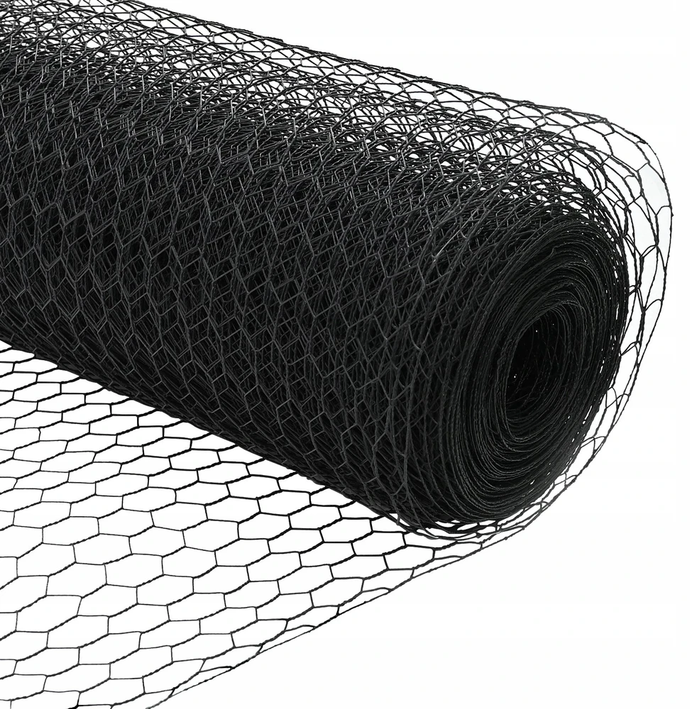 Hexagonal Fence with Post 100 x 1,4 m PVC dengtas plienas Pilka