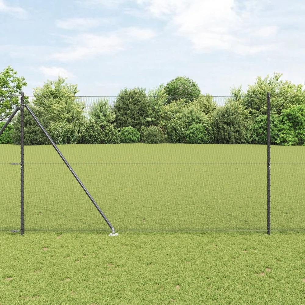 Hexagonal Fence with Post 25 x 1,5 m PVC dengtas plienas Pilka