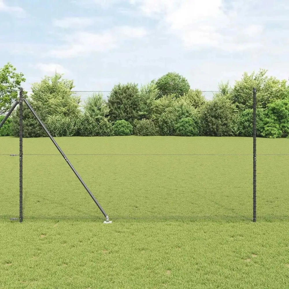 Hexagonal Fence with Post 50 x 1,6 m PVC dengtas plienas Pilka