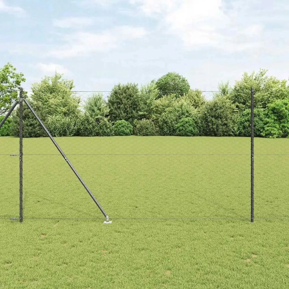 Hexagonal Fence with Post 50 x 1,6 m PVC dengtas plienas Pilka