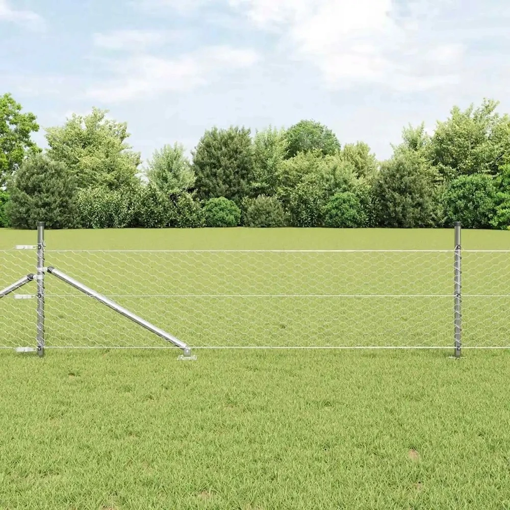 Hexagonal Fence with Post 25 x 0,8 m Galvanizuotas plienas