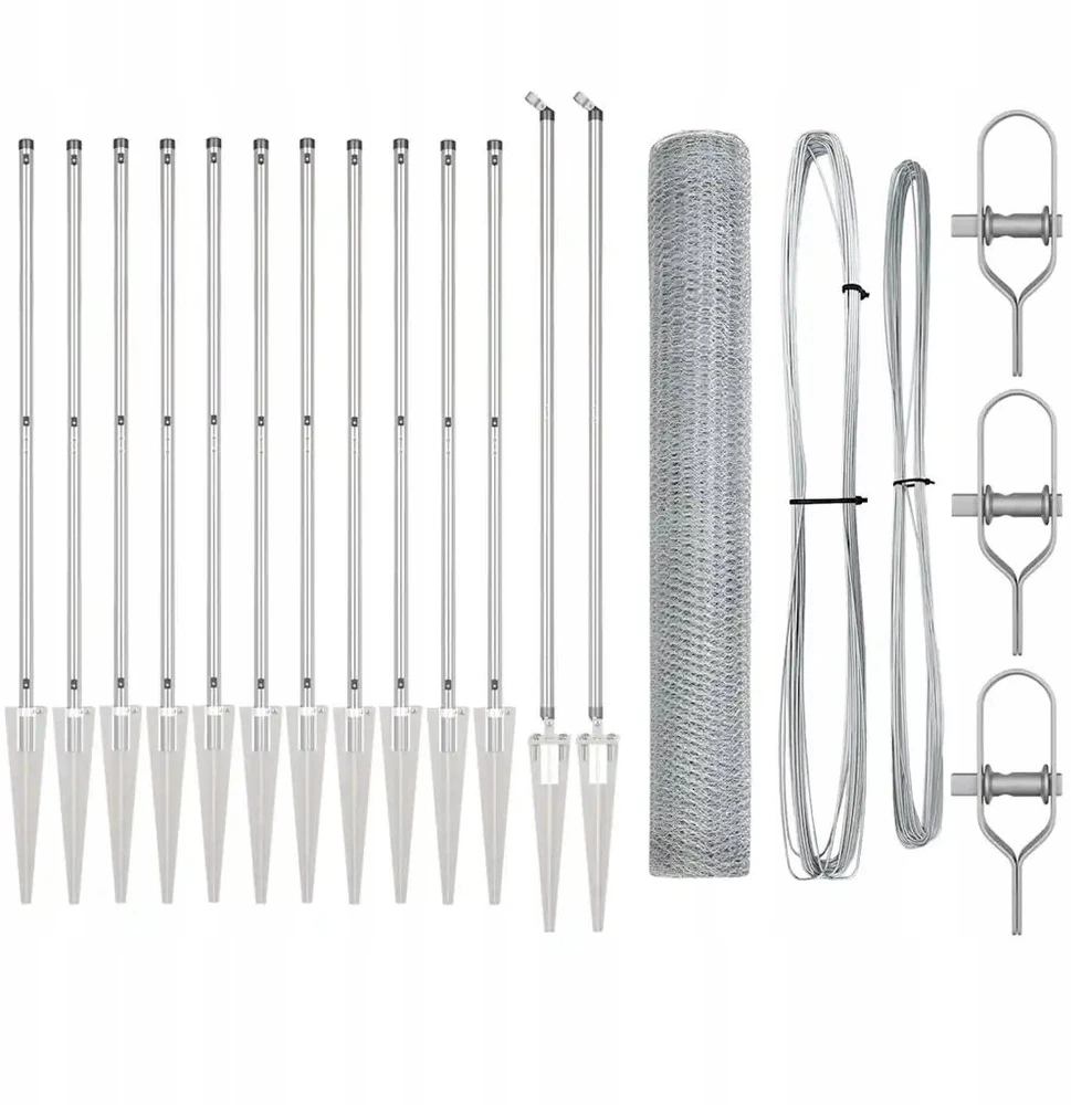 Hexagonal Fence with Post 25 x 1,4 m Galvanizuotas plienas