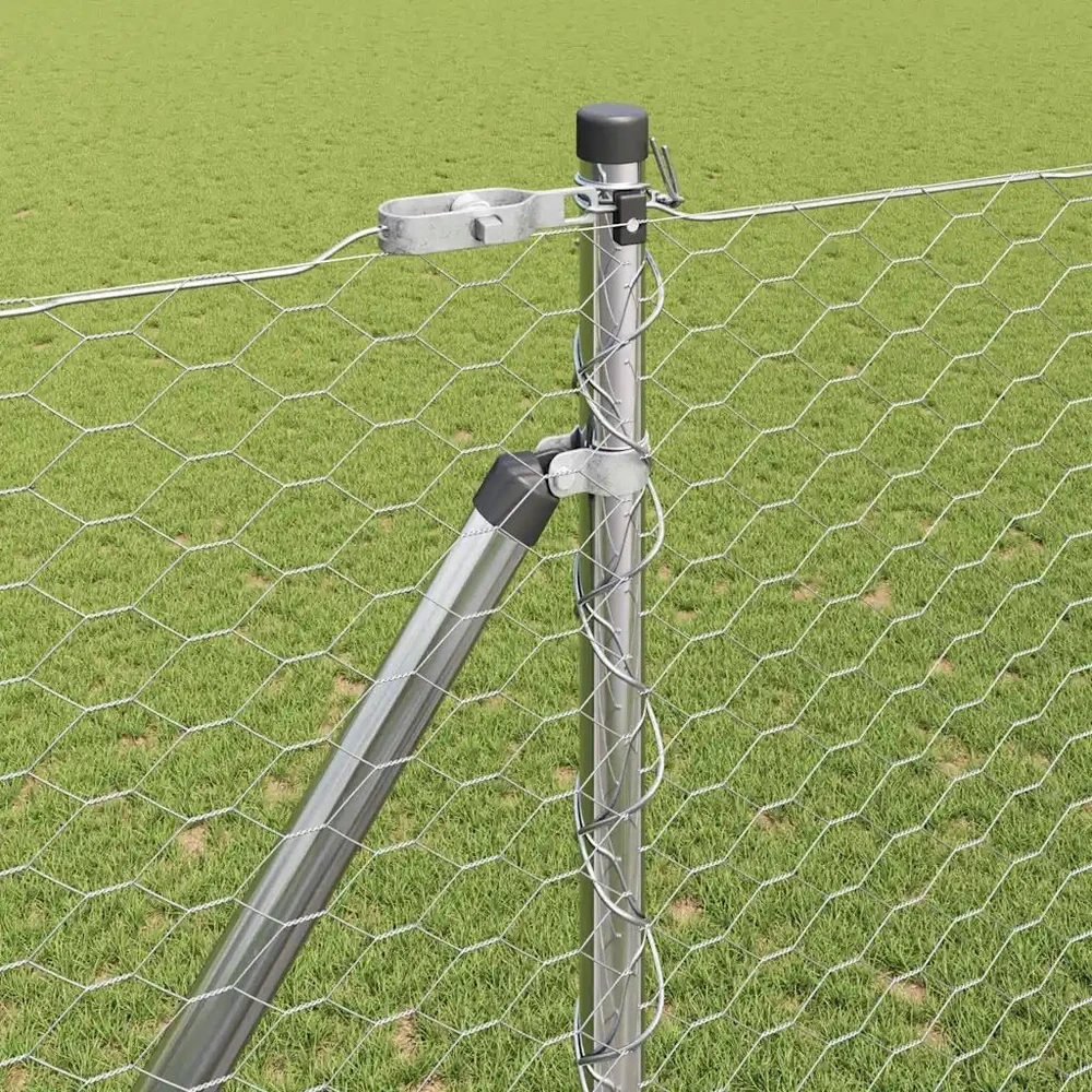 Hexagonal Fence with Post 10 x 1,5 m Galvanizuotas plienas