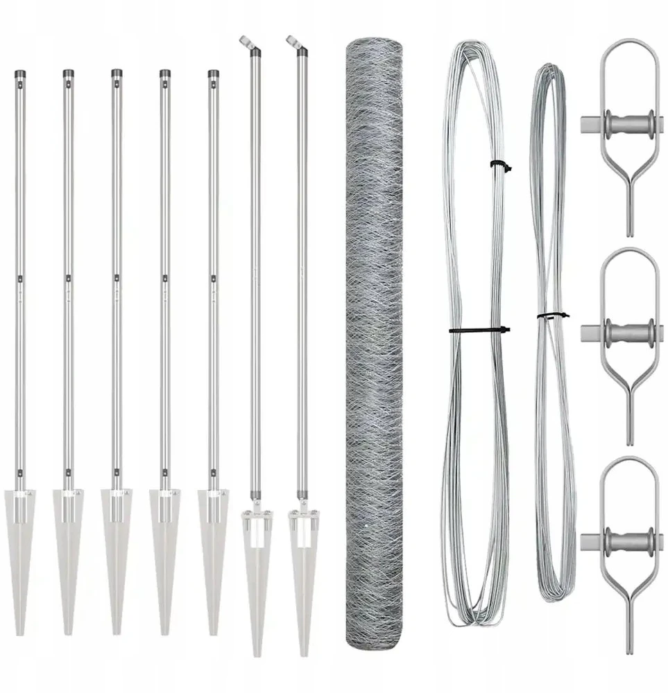 Hexagonal Fence with Post 10 x 1,5 m Galvanizuotas plienas