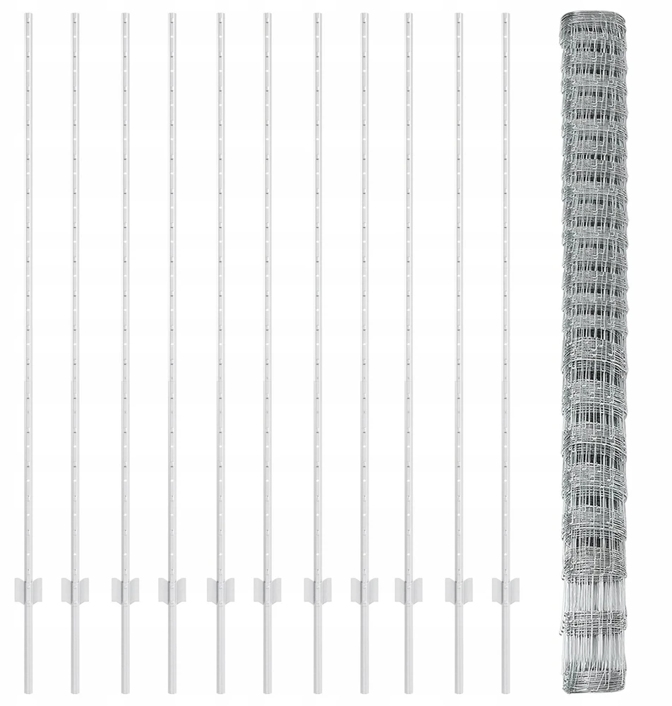 Lauko laukinė tvora su stulpais 25 x 1,6 m Sidabrinė Tinklelis