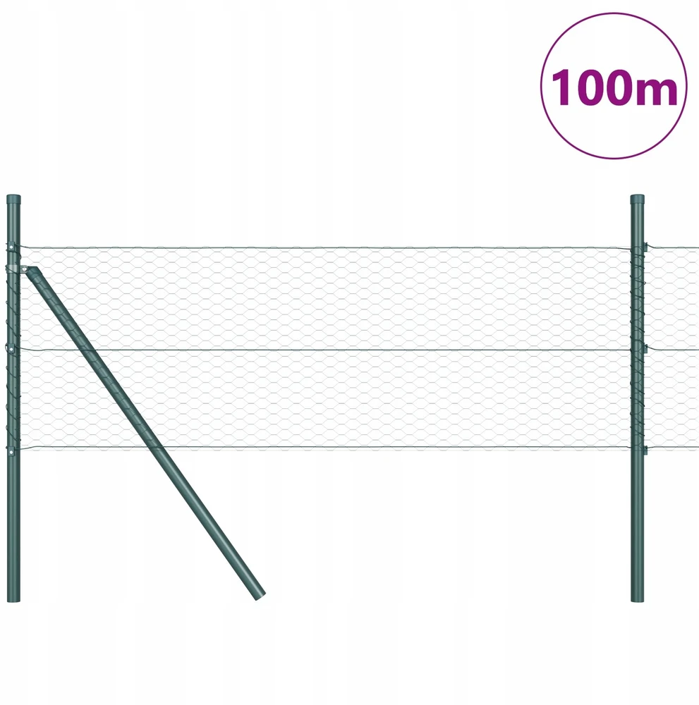 Heksagonalinė tvoros tvirtinimo sistema 100 x 0,4 m Žalia