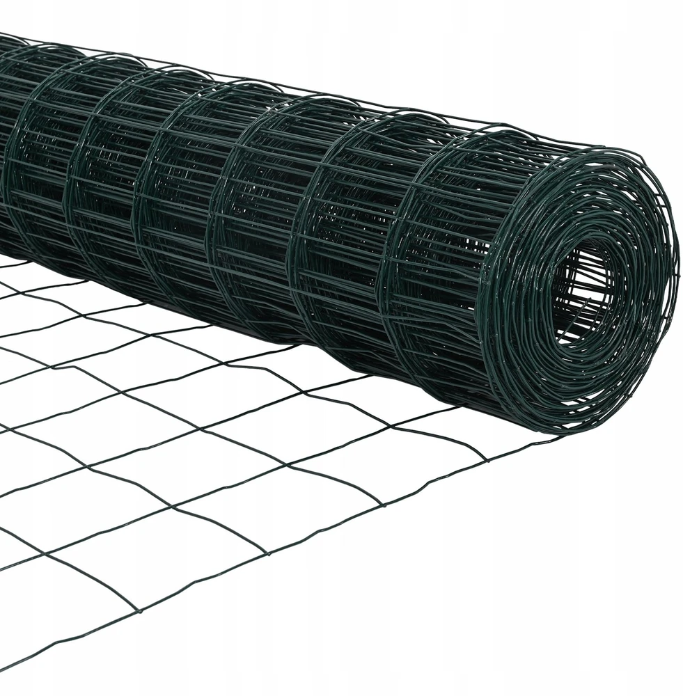 Eurų tvora su betono baze 10 x 0,6 m PVC dengtas plienas Žalia