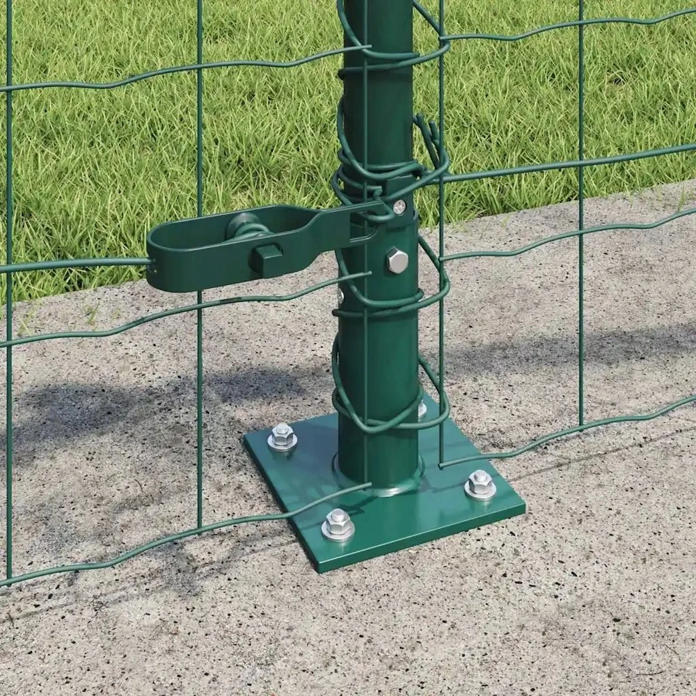 Eurų tvora su betono baze 25 x 0,6 m PVC dengtas plienas Žalia