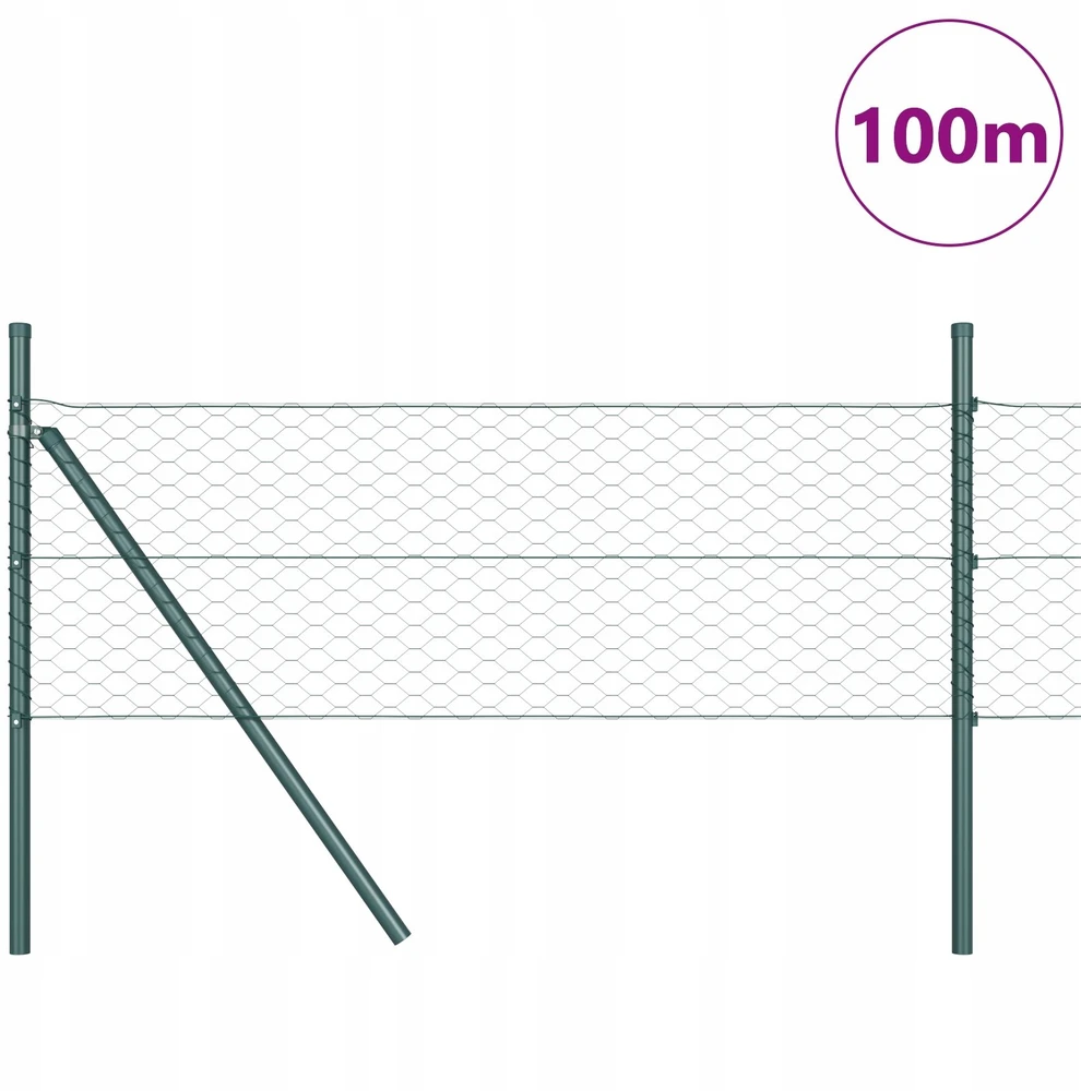 Heksagonalinė tvoros tvirtinimo sistema 100 x 0,8 m Žalia