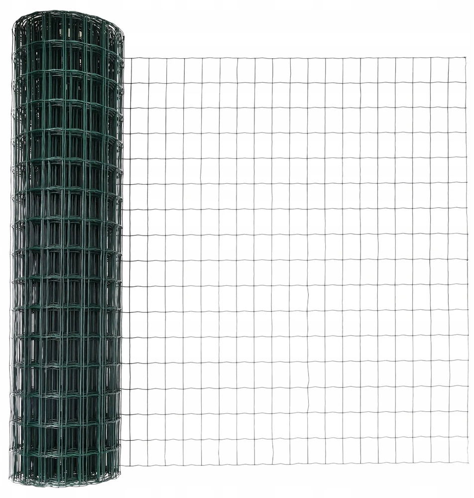 Eurų tvora su betono baze 10 x 1,2 m PVC dengtas plienas Žalia