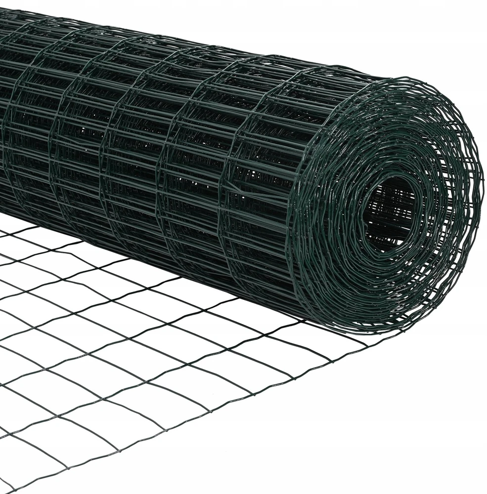 Euro tvora su smeigėmis 10 x 1,4 m PVC dengtas plienas Žalia