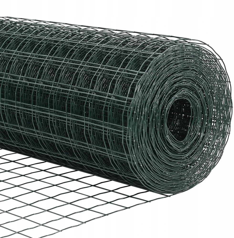 Eurų tvora su betono baze 10 x 1,5 m PVC dengtas plienas Žalia