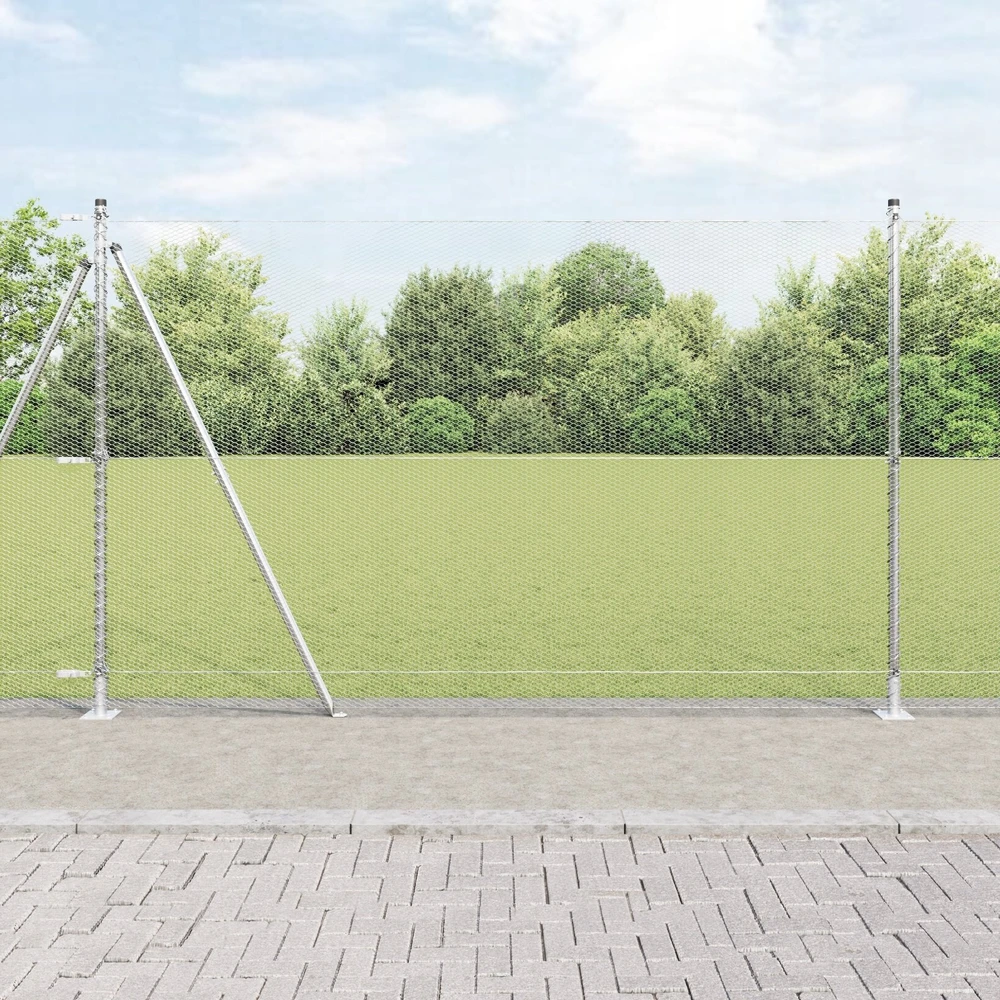 Šešiakampė tvora su betono pagrindu 50 x 1,4 m Sidabrinė