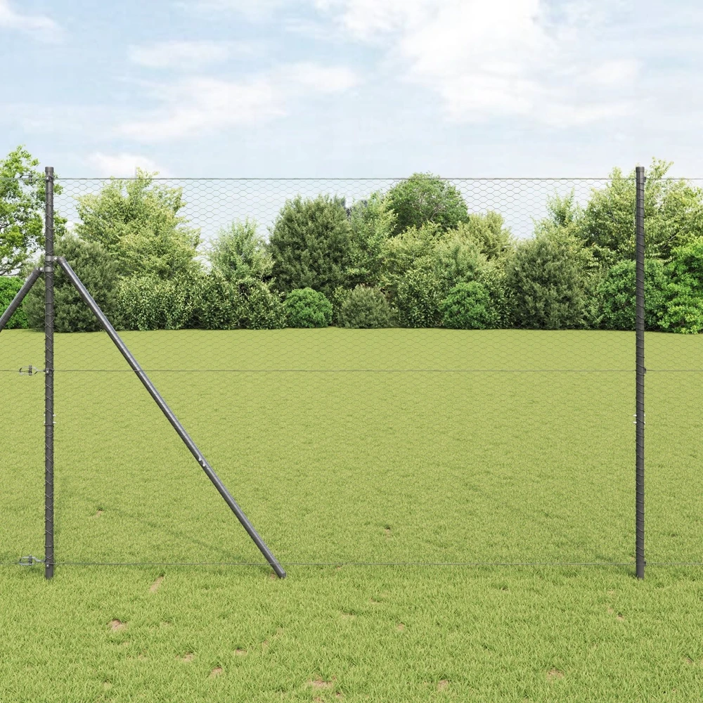 Heksagoninė tvora 1,6 x 25 m PVC Pilka