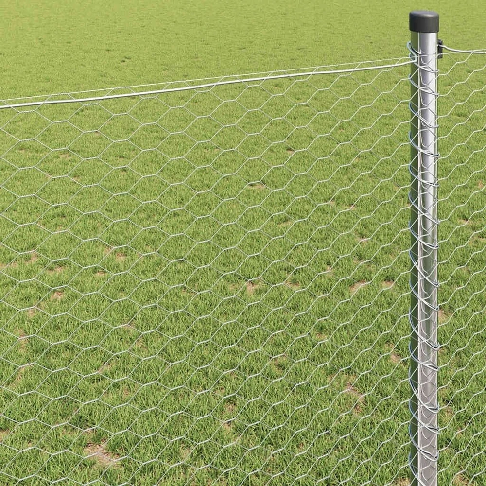 Heksagoninė tvora 0,6 x 100 m Galvanizuotas plienas Sidabrinė