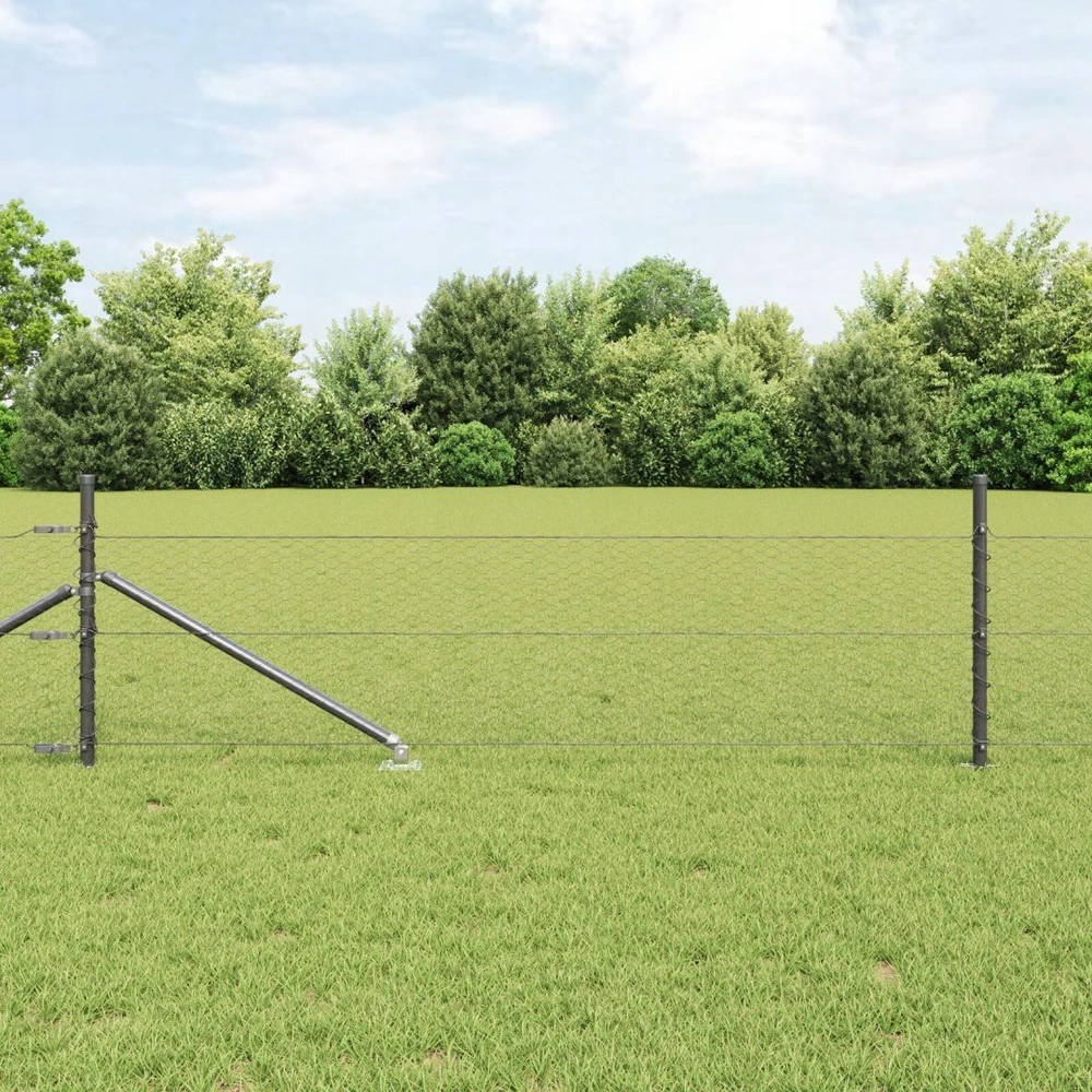 Hexagonal Fence with Post 10 x 0,8 m PVC dengtas plienas Pilka