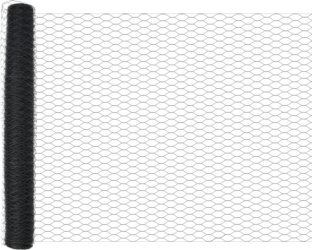 Heksagoninė tvora 1,4 x 25 m PVC Pilka