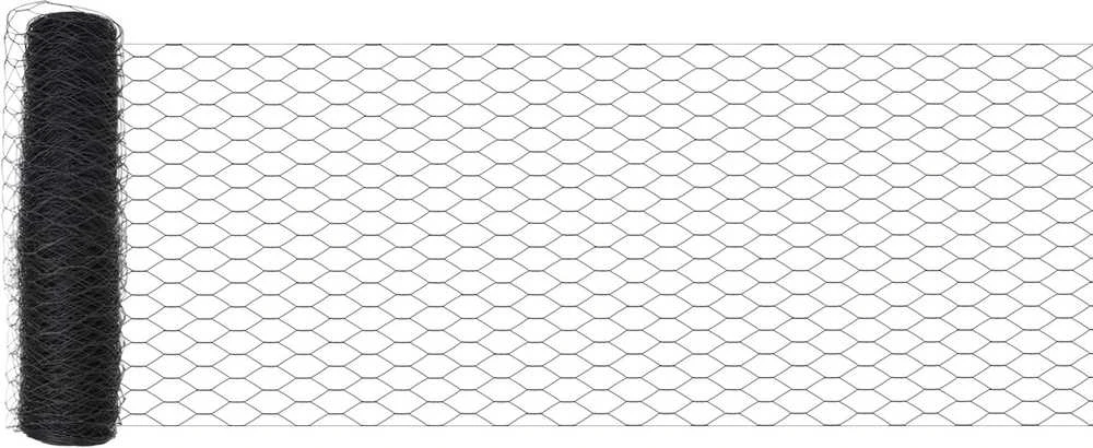 Hexagonal Fence with Post 100 x 1 m PVC dengtas plienas Pilka