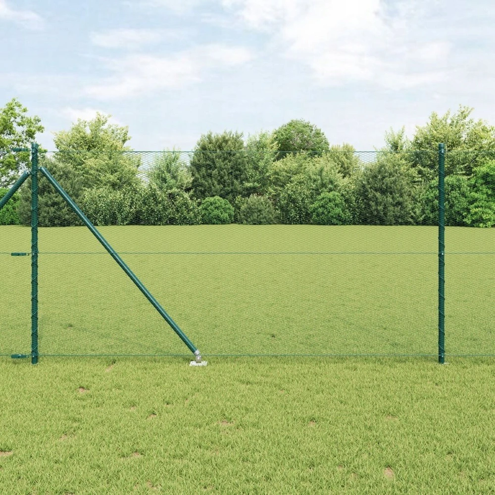 Hexagonal Fence with Post 10 x 1 m PVC dengtas plienas Žalia