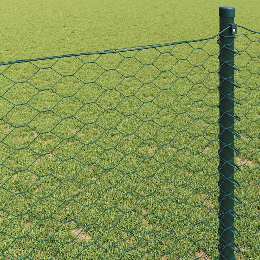 Heksagoninė tvora 1,5 x 50 m PVC Žalia