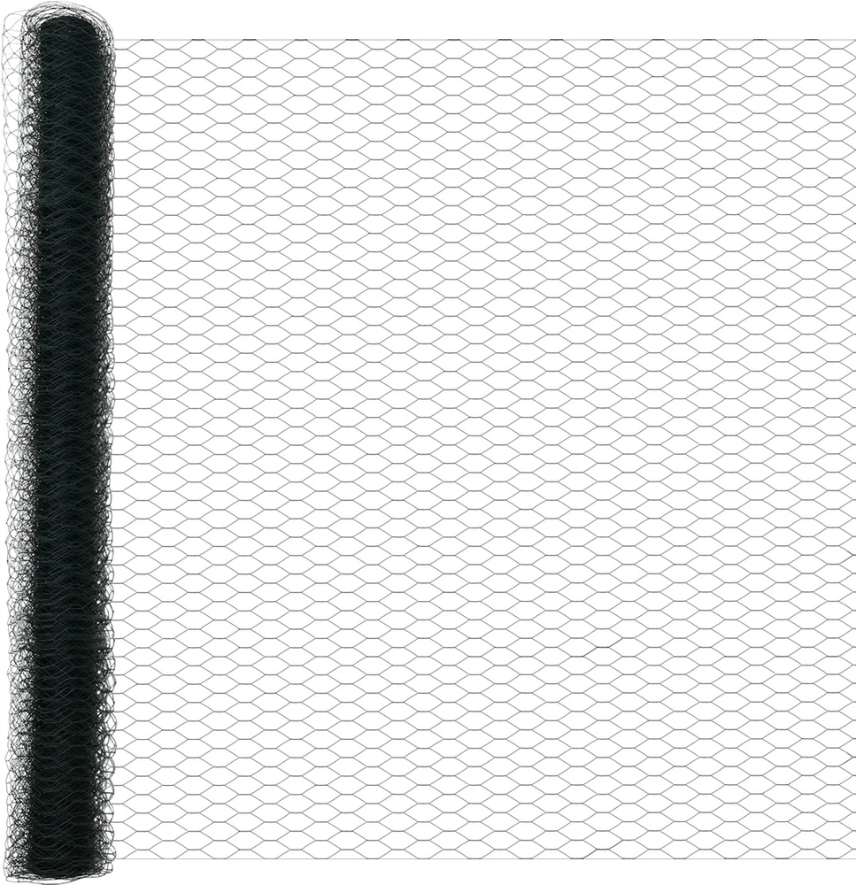 Hexagonal Fence with Post 10 x 1,6 m PVC dengtas plienas Žalia