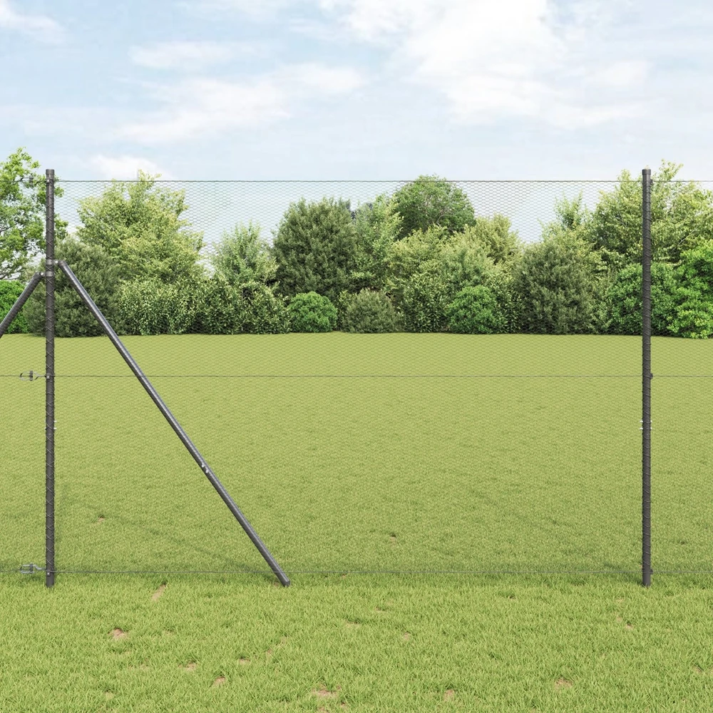 Heksagonalinė tvoros tvirtinimo sistema 25 x 1,6 m Pilka
