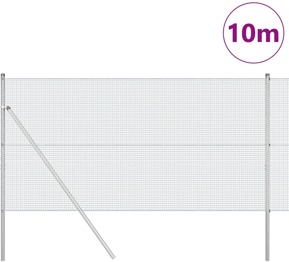 Suvirintas vielos tvora žemės tvirtinimas 10 x 1,4 m Sidabrinė