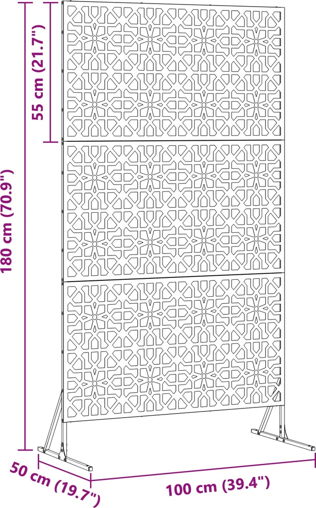 Privatumo žaliuzės 100 x 50 x 180 cm Galvanizuotas plienas