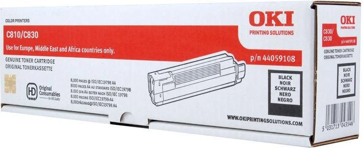 OKI 44059108. Toneris OKI juodas 8000pgs C810/C830