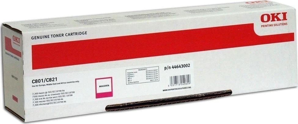 OKI 44643002 tonerio kasetė Originalus Rausvai raudona 1 vnt