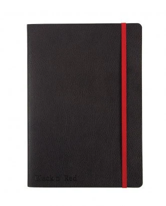 Uždaras Black n' Red A5 žurnalas su raudona gumele