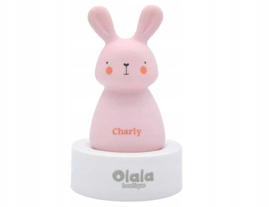 Olala Boutique Olala LED naktinė lempa - Kiškis Charly, rožinė