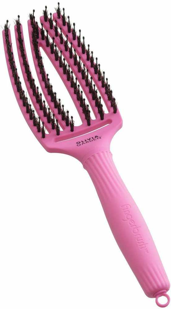 Rožinė OLIVIA GARDEN Amazonki Plaukų šepetys Fingerbrush Soft Rožinė Róż po zdrowie