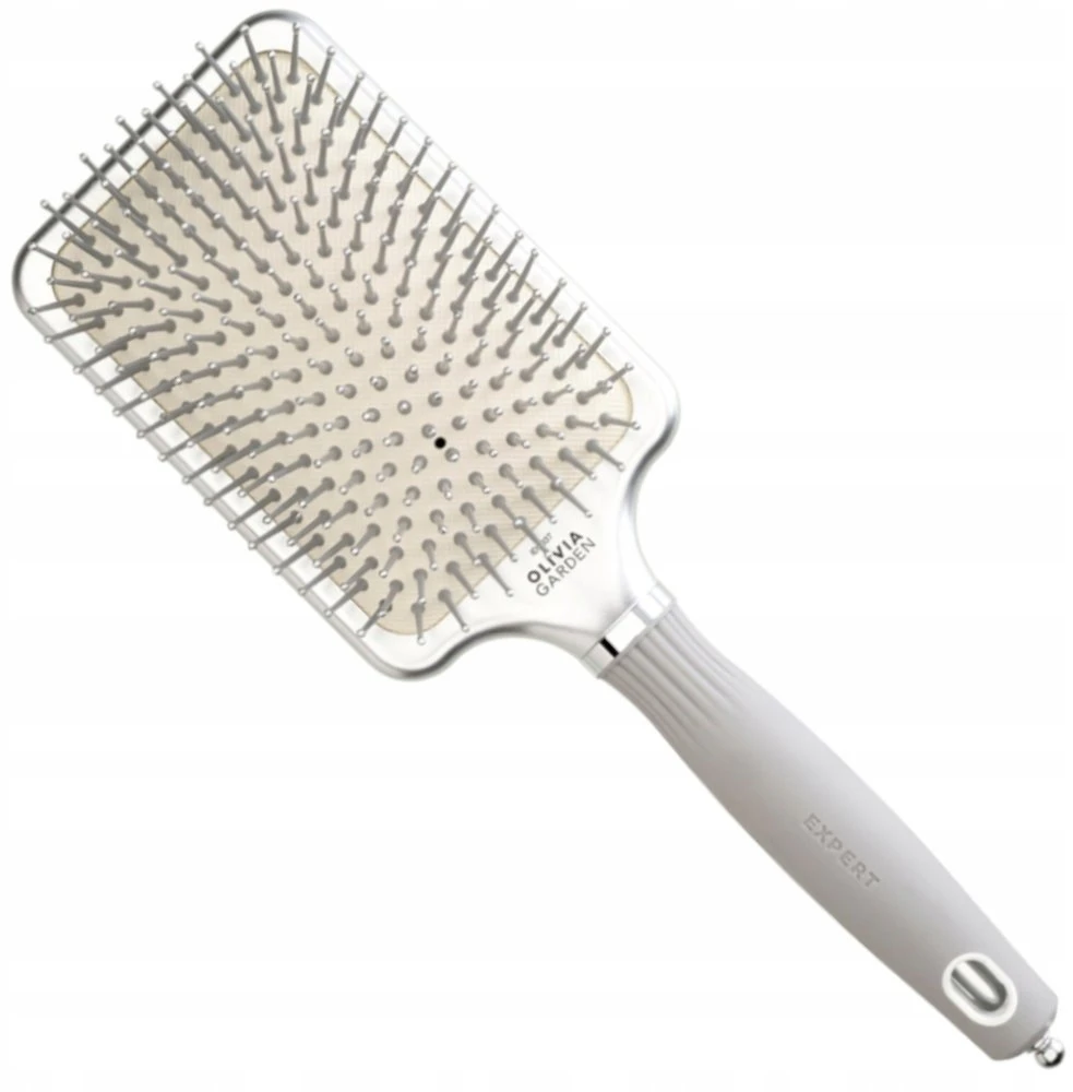 Olivia Garden Expert Care Rectangular prostokątna szczotka su nylonowym włosiem Sidabrinis L