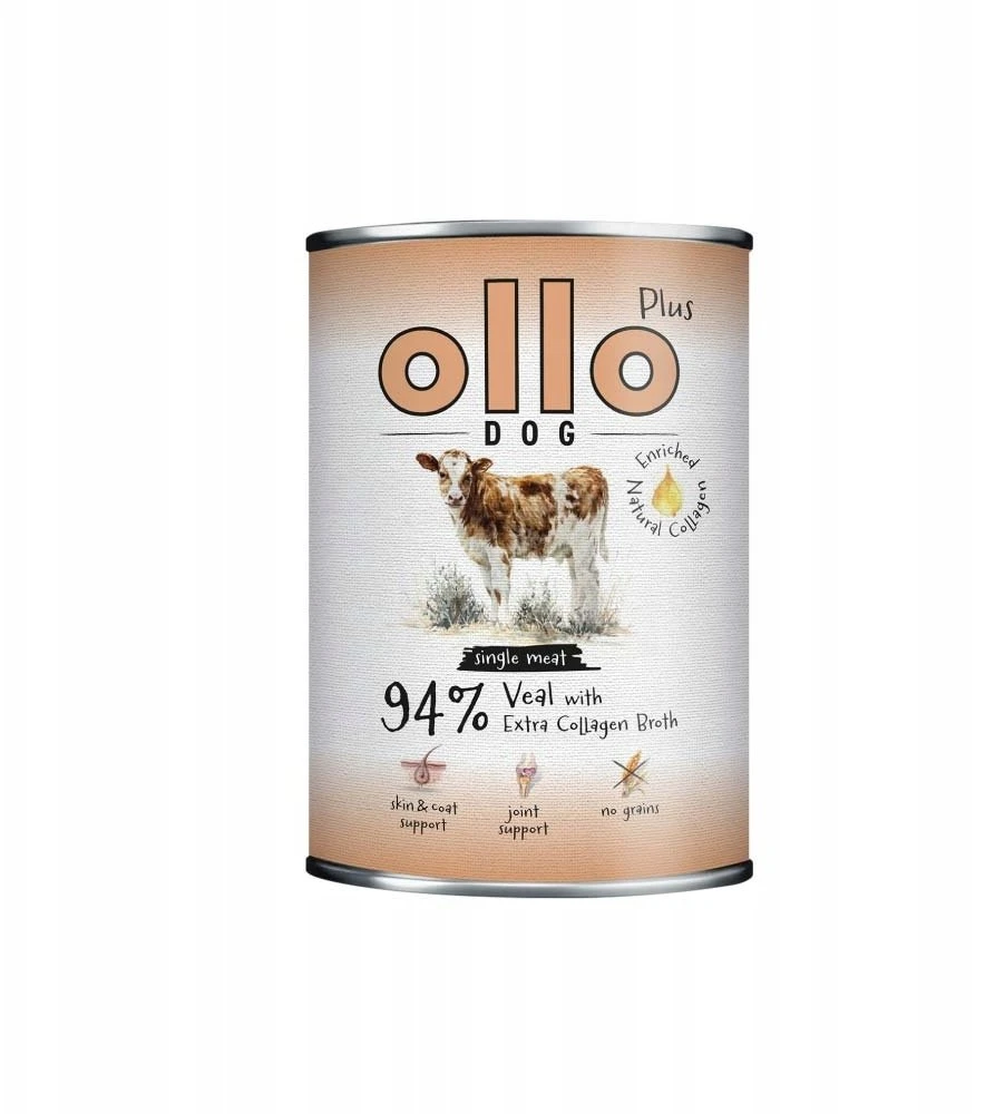 OLLO Plus Collagen Veal – drėgnas ėdalas šunims – 400g