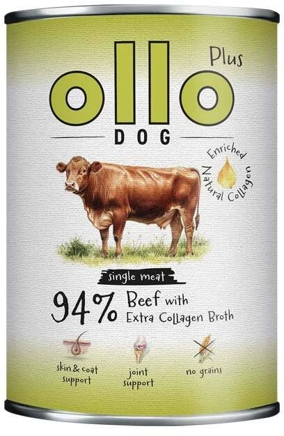 OLLO Plus Collagen jautiena – drėgnas ėdalas šunims – 400g