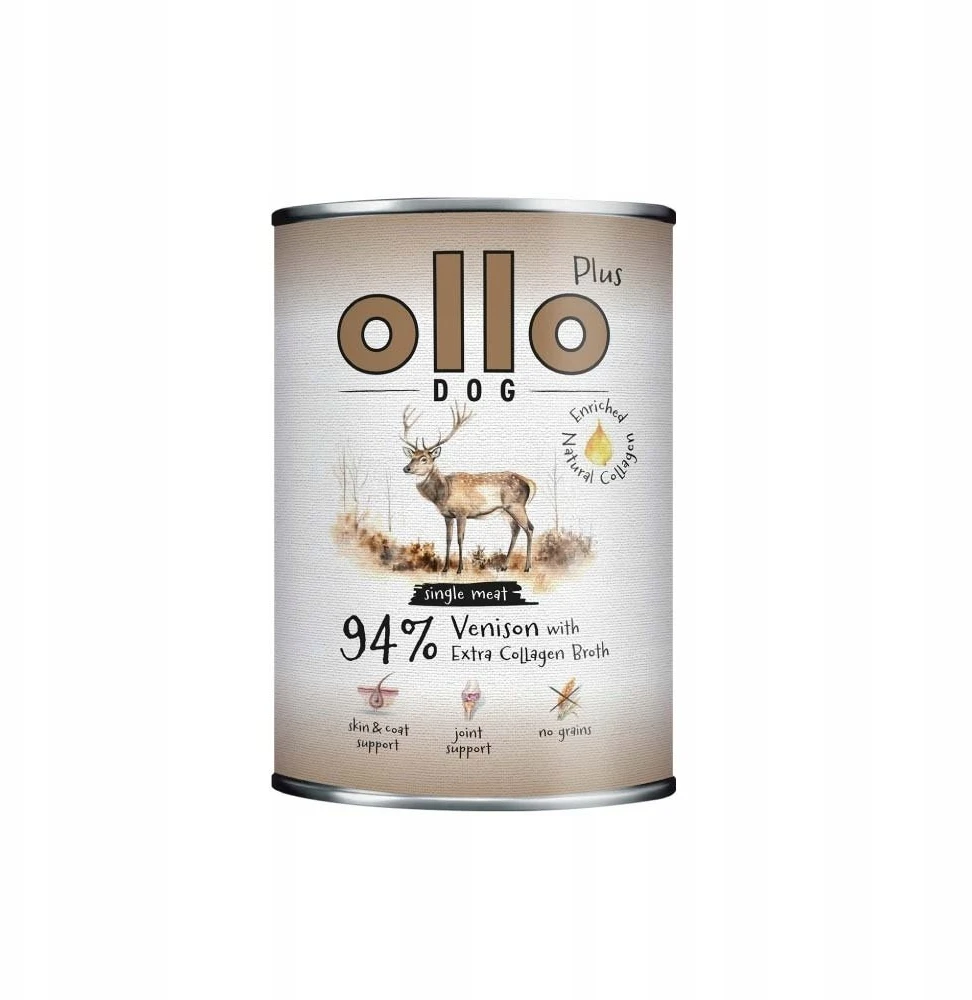 OLLO Plus Collagen Deer – drėgnas ėdalas šunims – 400g