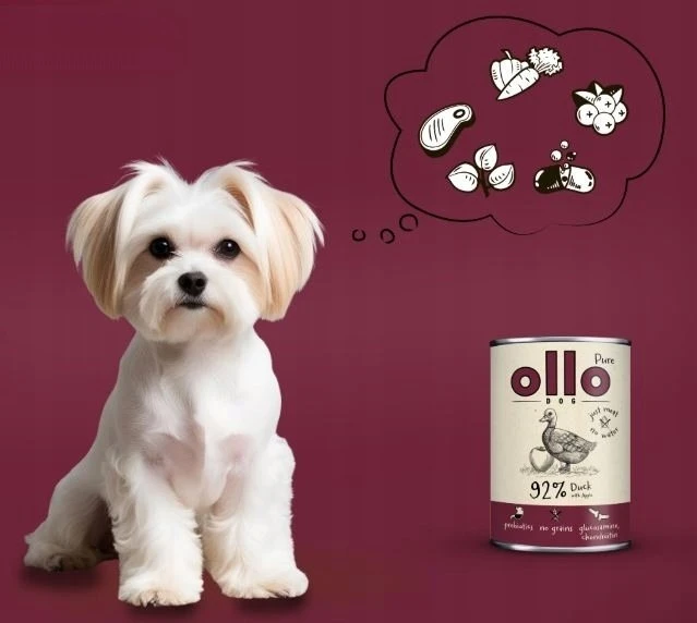 OLLO Pure antiena with apple – drėgnas ėdalas šunims – 850g
