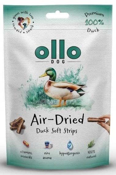 Šunų Priedas - OLLO Džiovintos Anties Juostelės Hipoalerginės 80g
