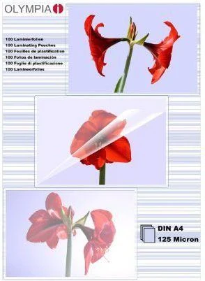 1x100 Olympia laminavimo maišeliai DIN A4 125 mikronai 9176