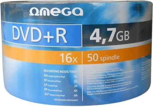 Omega DVD + R 4,7 GB 16x50 vienetų (40934)