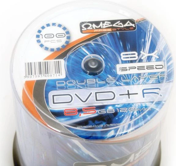 Omega DVD + R DL 8,5 GB 8x100 vienetų (40871)